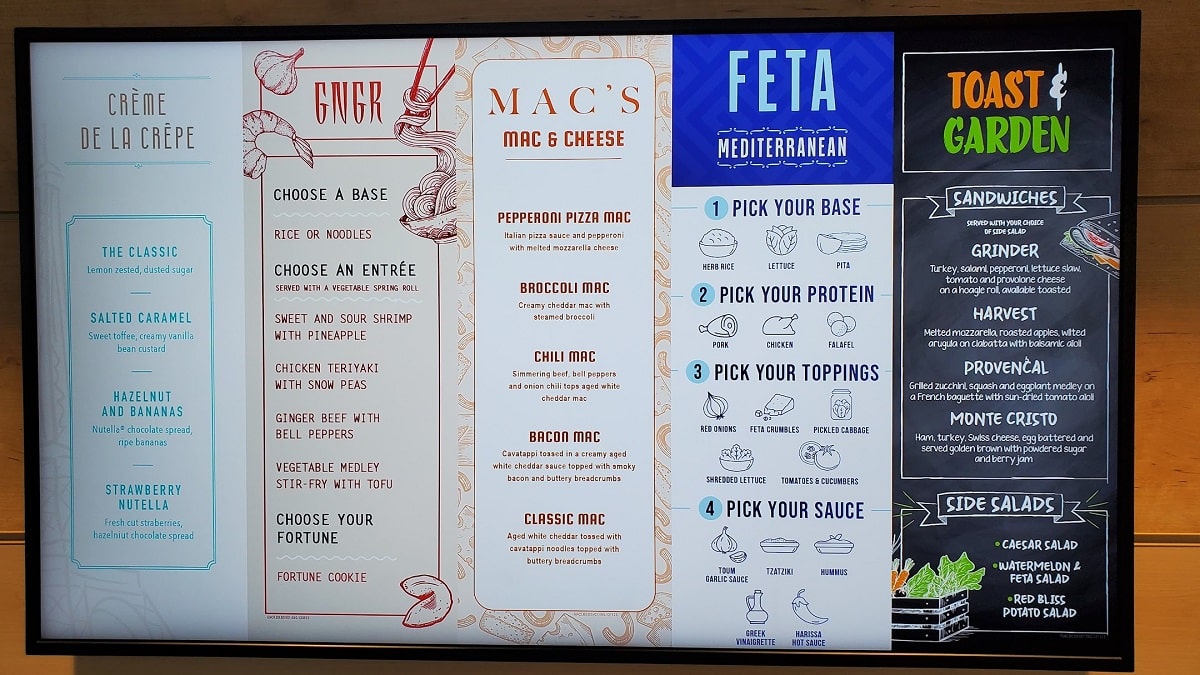 AquaDome Market menu on Icon of the Seas