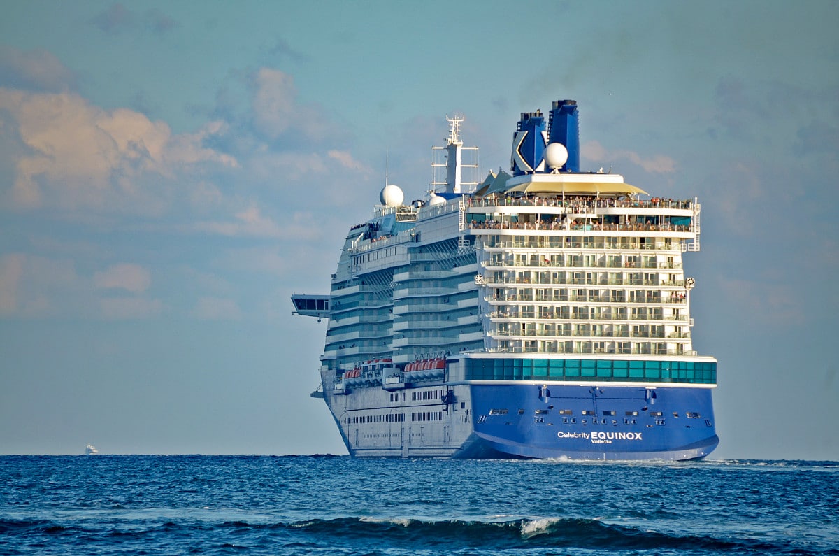 Celebrity Cruises ship sailing off into the ocean