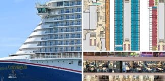 Deck plans on a cruise ship