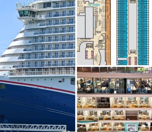 Deck plans on a cruise ship