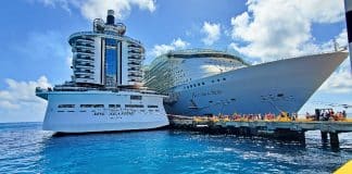 MSC and Royal Caribbean ships in port. Cruise lines with most berths passenger capacity