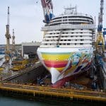 Norwegian’s Next New Cruise Ship Floats for the First Time