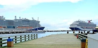 Cozumel cruise port with Carnival ships docked