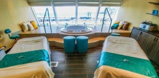 Spa Raffle on a cruise ship massage beds