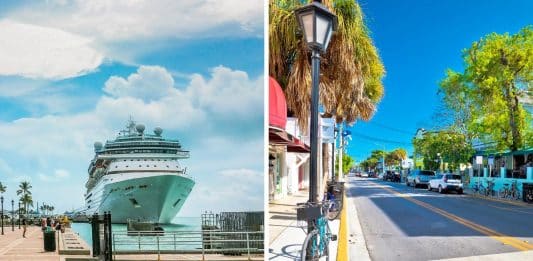 Cruise ship docked in Key West