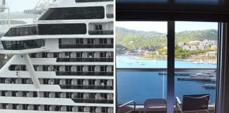 Tiktok video of wind tunnel effect with cabin door balcony MSC