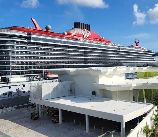 Virgin Voyages cruise ship at PortMiami