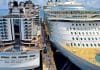 Two cruise ships in Costa Maya, MSC Seaside and Allure of the Seas