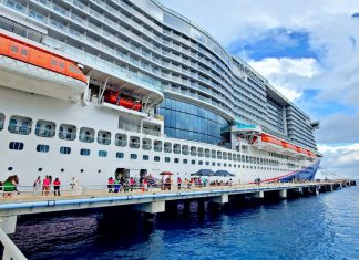 Carnival Celebration at pier in Cozumel