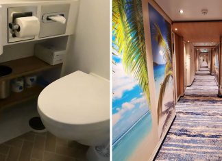 Carnival cruise ship Bathroom and hallways