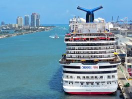 Carnival cruise ship in Miami