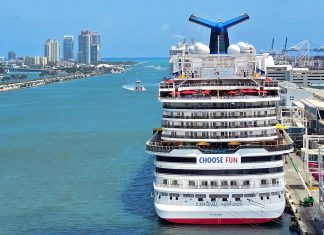 Carnival cruise ship in Miami