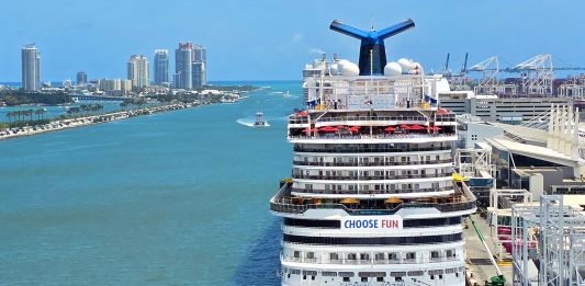 Carnival cruise ship in Miami
