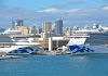 Princess cruise ships, Caribbean Princess and Regal Princess in Port Everglades