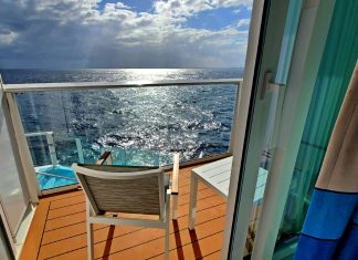 Carnival cruise ship cabin balcony door