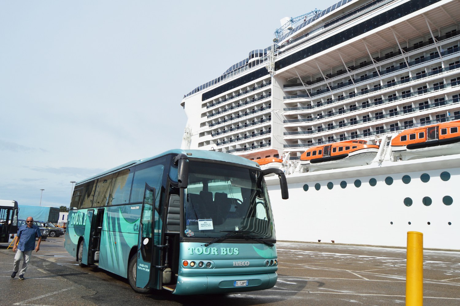 MSC Cruise ship and bus