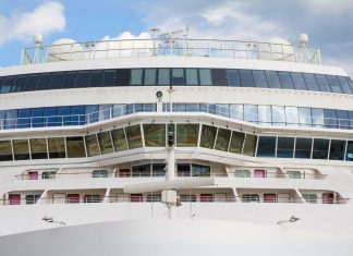 Front facing balcony cabins on cruise ship