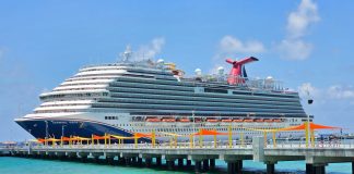 Two Cruisers Drown at Carnival’s New Port in The Bahamas, Celebration Key Carnival Vista docked at Celebration Key