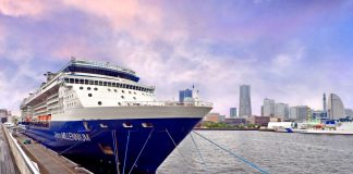 Celebrity Millenium cruise ship in Yokohama Japan