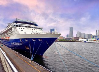 Celebrity Millenium cruise ship in Yokohama Japan