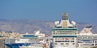 Cruise ships in port of Piraeus, Greece