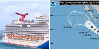 Cruise ships and Hurricane Flossie