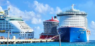 cruise ships in port, costa maya mexico