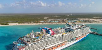 Carnival's Mardi Gras cruise ship at Celebration Key