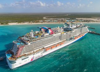 Carnival's Mardi Gras cruise ship at Celebration Key