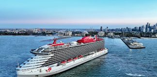 Virgin Voyages ship in Melbourne Australia