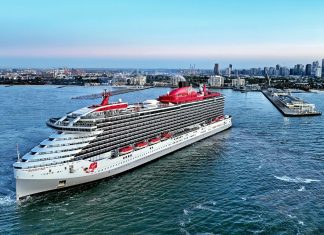 Virgin Voyages ship in Melbourne Australia