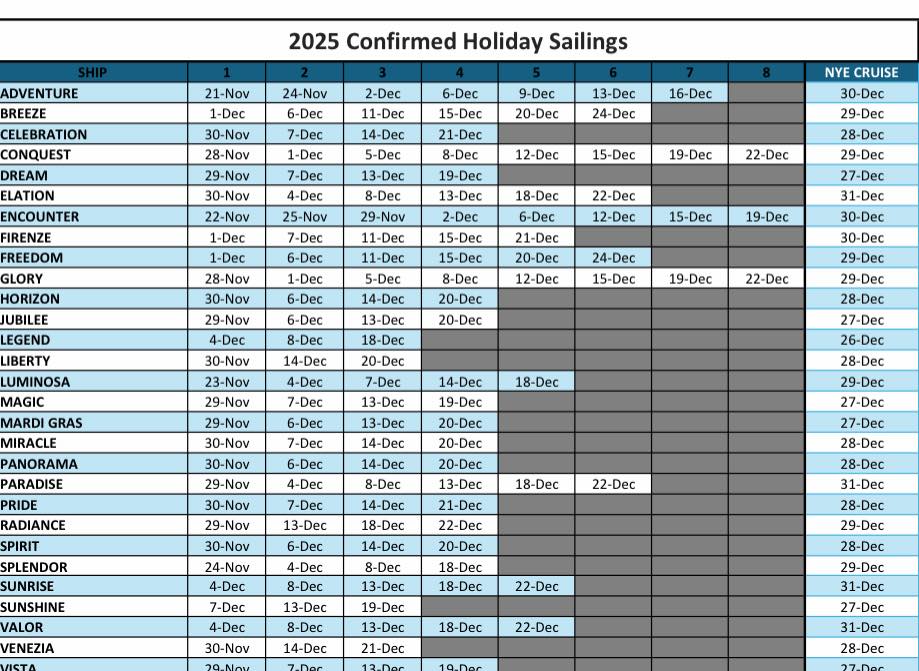 Carnival holiday decoration schedule 2025
