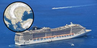 MSC Fantasia and weather system in Med