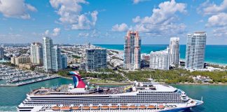 Carnival Sunrise cruise ship sailing out of Miami