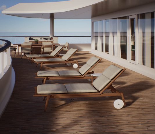 Cruise Line Unveils New Cabin That Will Have a 2,000 Sq. Ft. Balcony crystal grace balcony