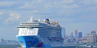 Norwegian Breakaway in New York harbor