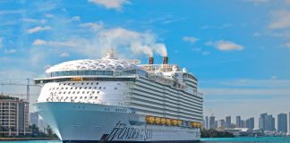 Wonder of the Seas Royal Caribbean ship in PortMiami