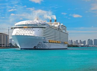 Wonder of the Seas Royal Caribbean ship in PortMiami