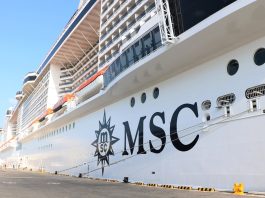 MSC Cruise ship docked in port