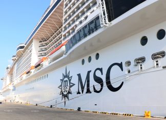 MSC Cruise ship docked in port