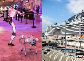 Robot dogs on MSC Bellissima