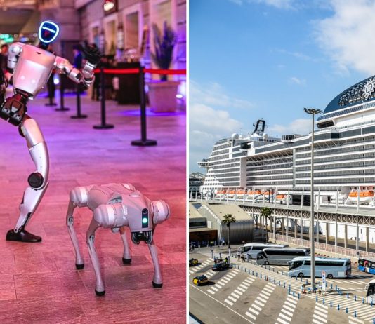 Robot dogs on MSC Bellissima