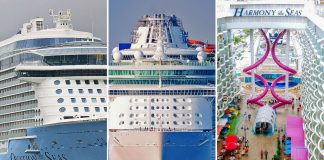 Liberty of the Seas, Harmony of the Seas, and Ovation of the Seas