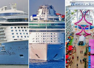Liberty of the Seas, Harmony of the Seas, and Ovation of the Seas