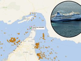 Celestyal Discovery sailing through strait of hormuz