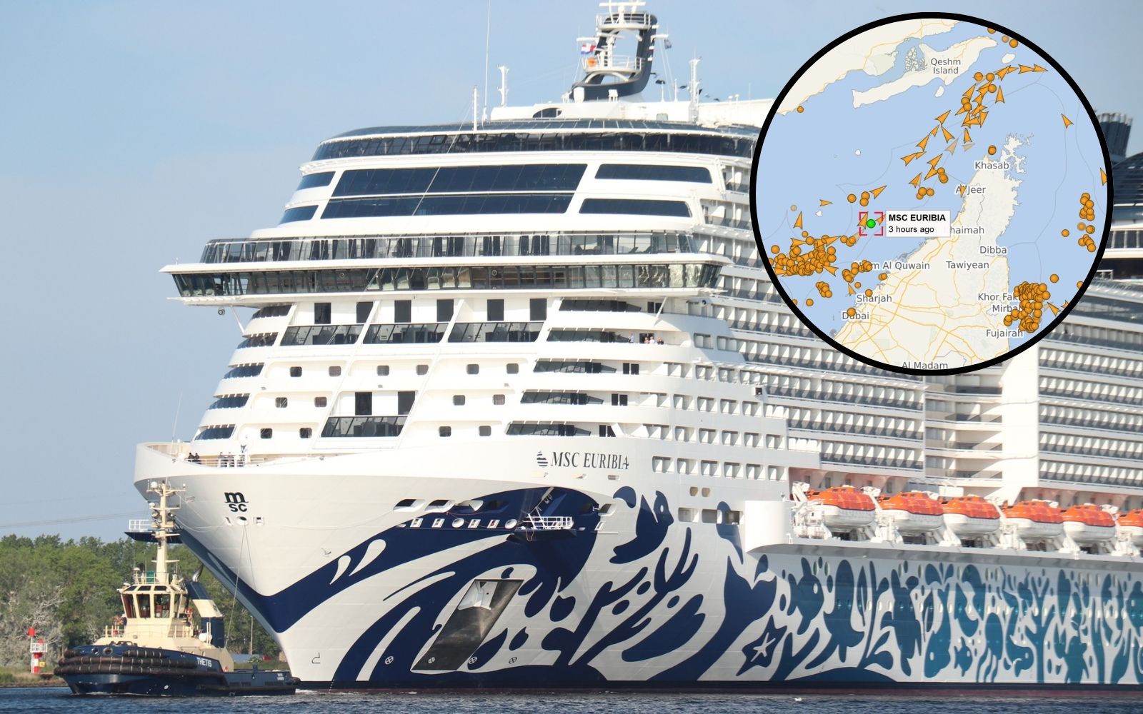 MSC Euribia crossing strait of hormuz