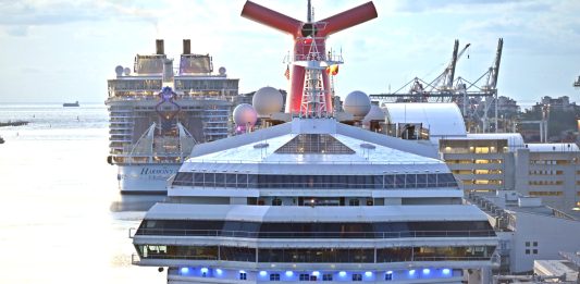 Cruise ships docked in PortMiami