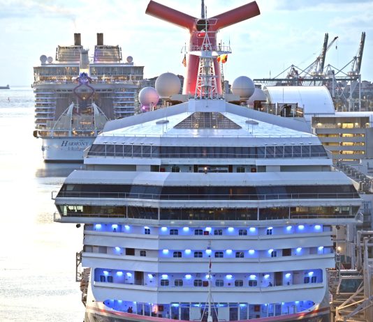 Cruise ships docked in PortMiami