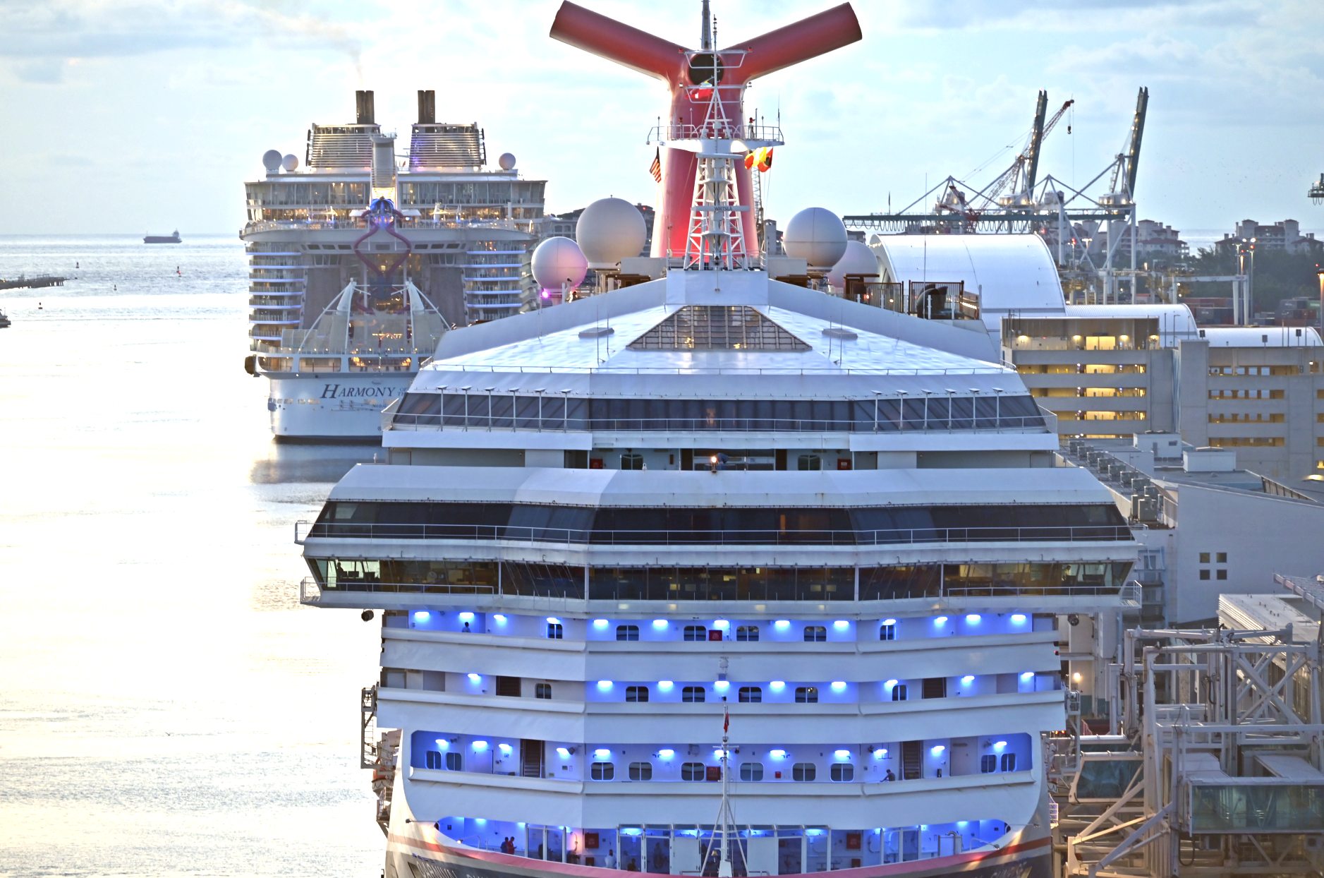 Cruise ships docked in PortMiami