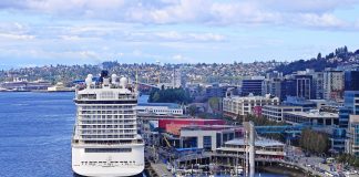Norwegian Joy in Seattle cruise port Pier 66